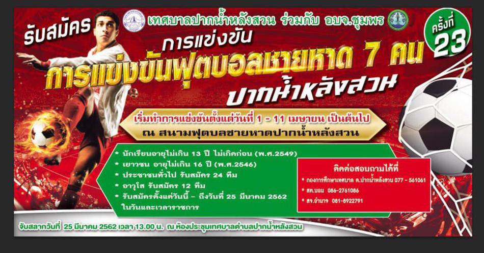 การแข่งขันฟุตบอลชายหาดปากนำ้หลังสวน (1 ภาพ)